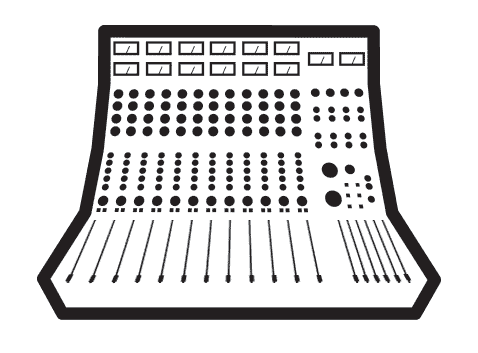 animated console with faders moving up and down